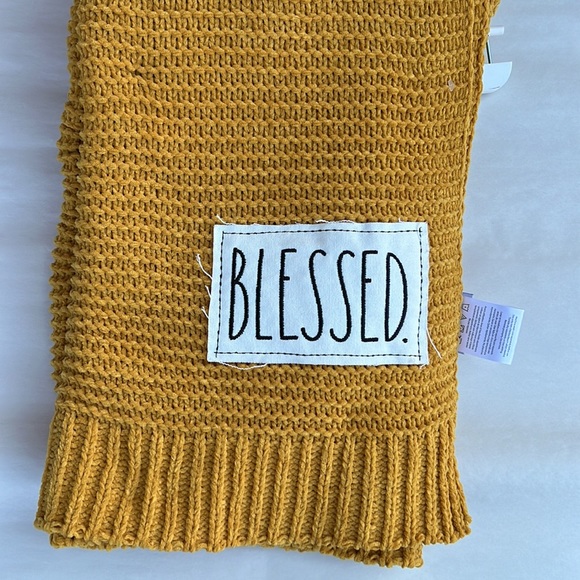 Rae Dunn Other - NWT Rae Dunn BLESSED Knit Chenille Throw With Patch